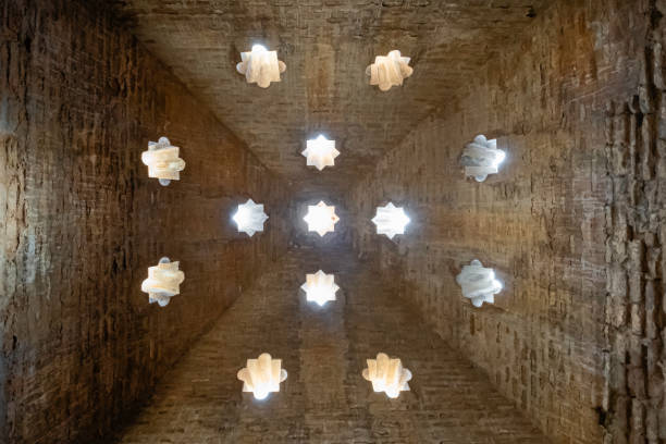 Architectural feature of the Alhambra of Granada, the main landmark of the city and one of the most famous monuments of Islamic architecture in the world