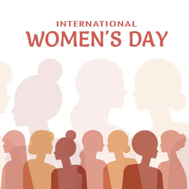 Vector illustration of March 8, women, international women's day, girl power