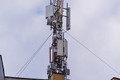 Cell tower on a city building