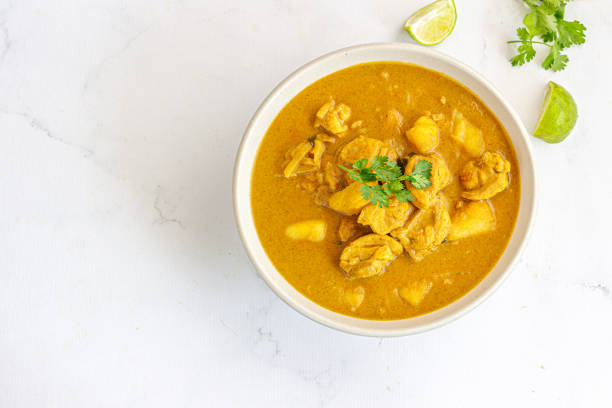 istock Thai Yellow Chicken Curry in a Bowl Directly Above Photo 2065458679