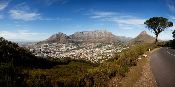 Table Mountain viewed from Signal Hill stock photo