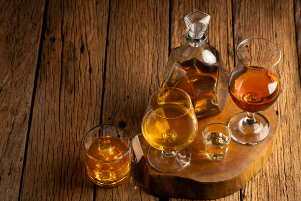 istock Selection of strong alcoholic drinks. Whiskey, liqueur, tequila, cognac, rum. 2065478182