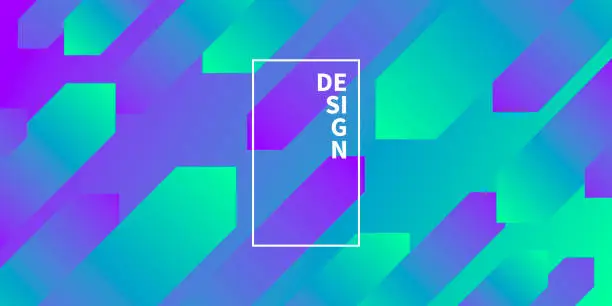 Vector illustration of Abstract design with geometric shapes - Trendy Purple Gradient