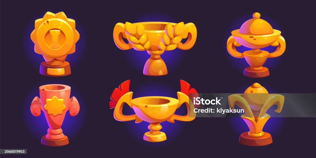 Game Award Goblet And Trophy Cup For Gui Design Stock Illustration ...