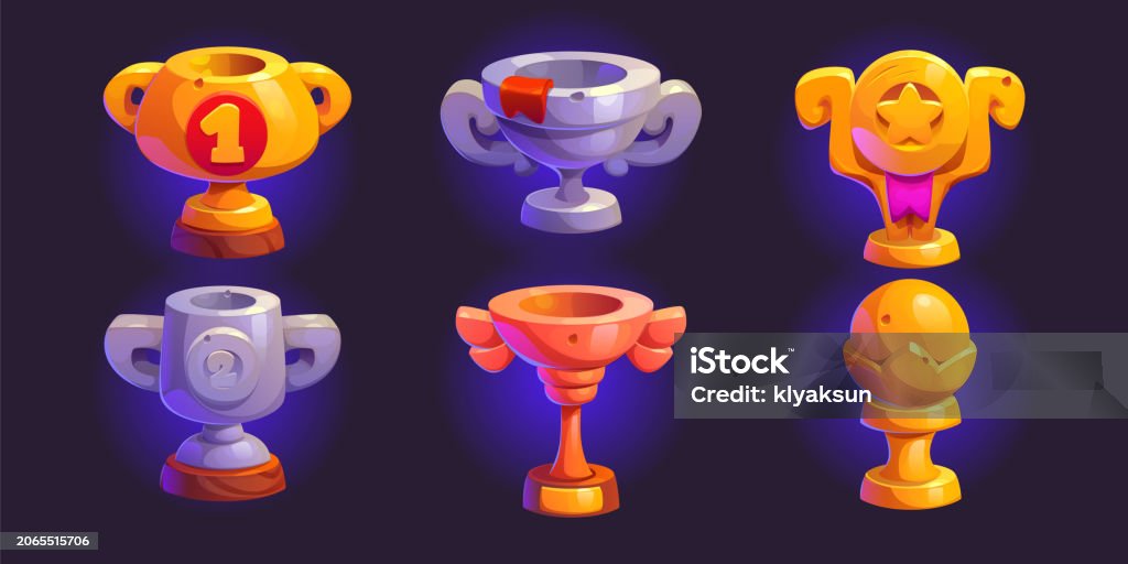 Game Award Goblet And Trophy Cup For Gui Design Stock Illustration ...