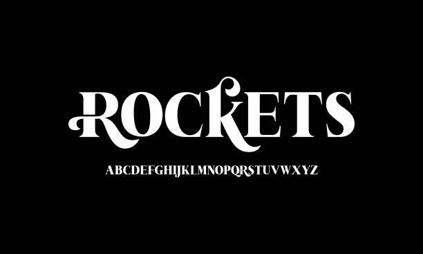 stockillustraties, clipart, cartoons en iconen met luxury serif typography. abstract elegant typeface font - lettertype