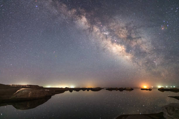 istock Milky Way on Yardang lake 2065573773