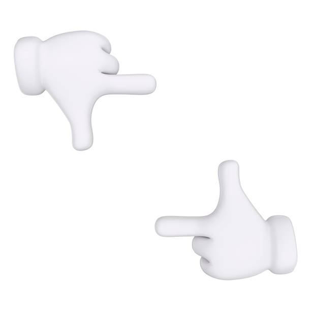 istock White cartoon hands show frame isolated. Focus gesture mockup. 3d rendering 2065587907