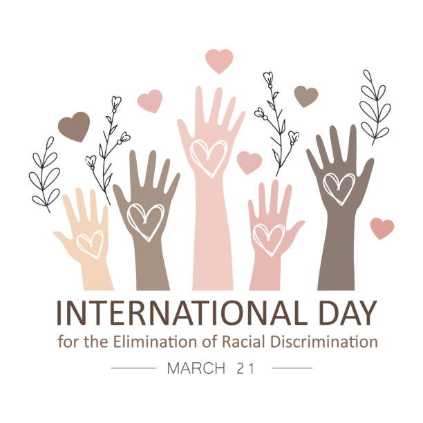 International Day for the Elimination of Racial Discrimination is on 21st March. vector art illustration