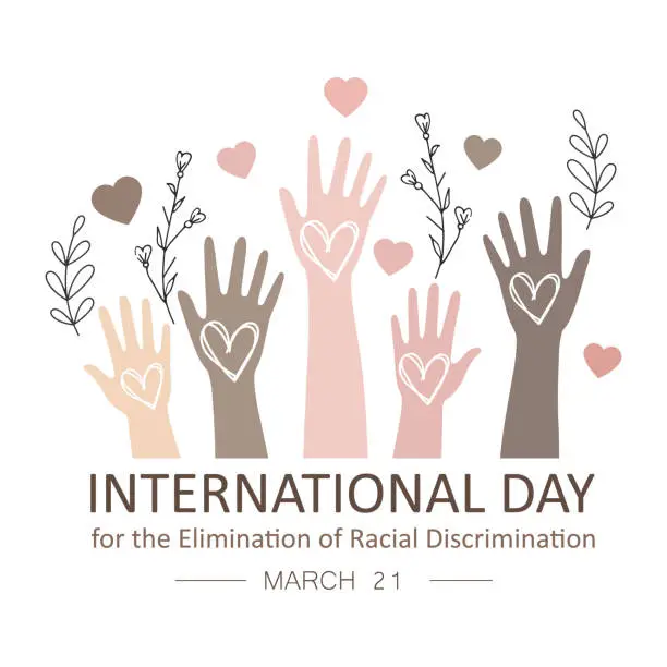 Vector illustration of International Day for the Elimination of Racial Discrimination is on 21st March.