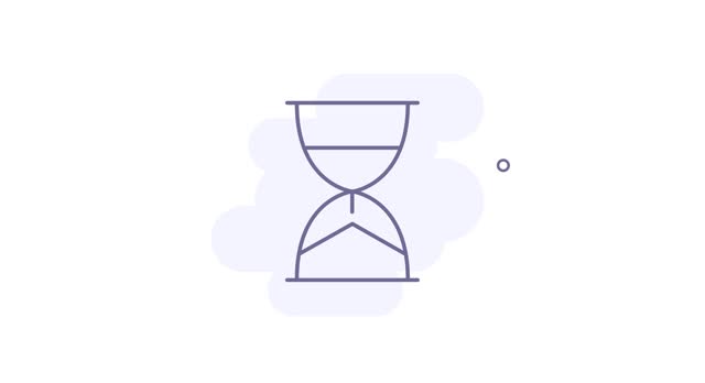 hour glass 2d animated outline icon. hour glass line icon 4k video motion design graphics for web, mobile and ui design.
