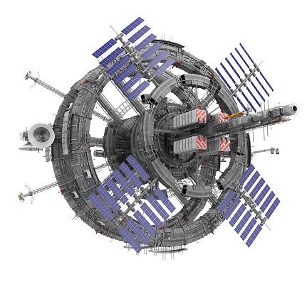Space Station isolated on white background. 3D render