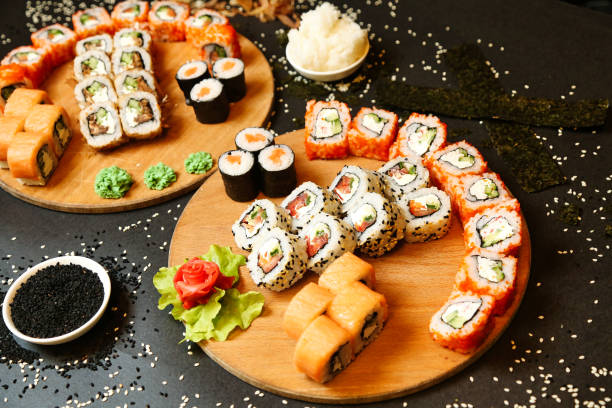 istock Assorted Sushi on Wooden Platter 2065677368