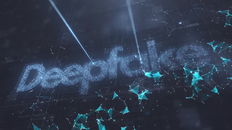 Deepfake Concept Being Carved in Deep Space Technological Background