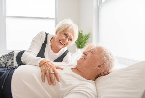istock Senior 80 years old Couple Relaxing In Bed together 2065682455