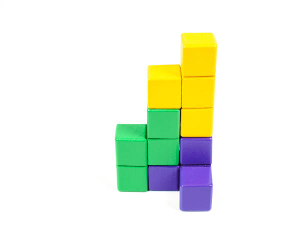 Tetris Tangram Block Cube on White Background