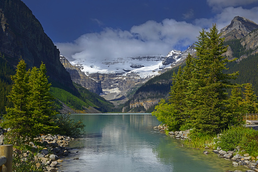 Lake Louise in Banff National Park in Alberta, Canada. Banff National Park is a UNESCO World Heritage Site