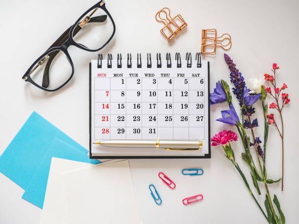 istock Calendar lies on the table in the office 2065696261