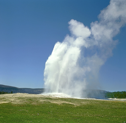 Geyser eruptions in the Yellowstone National Park, USA, UNESCO World Heritage Site