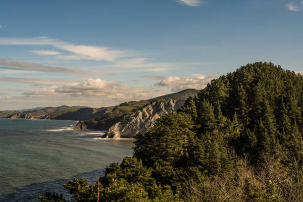 Beautiful coastline in northern Spain. Exploring stunning Spanish coastlines.