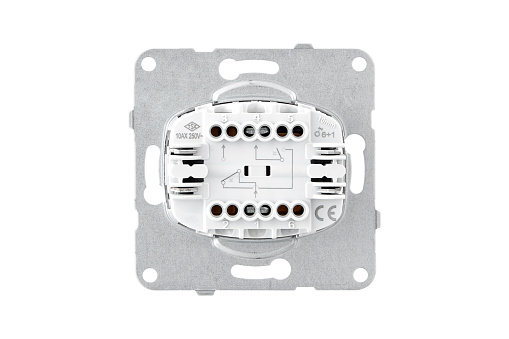 Power Outlet Over White Background