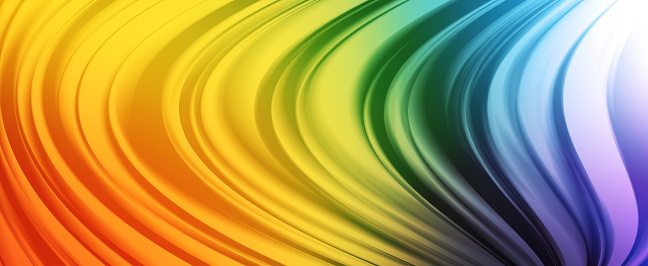 Soft surface multicolor rainbow waves, abstract background