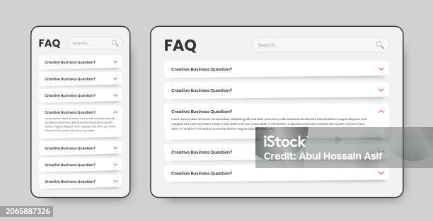 Minimalist Faq Or Frequently Asked Question Ui Layout Design For Mobile ...