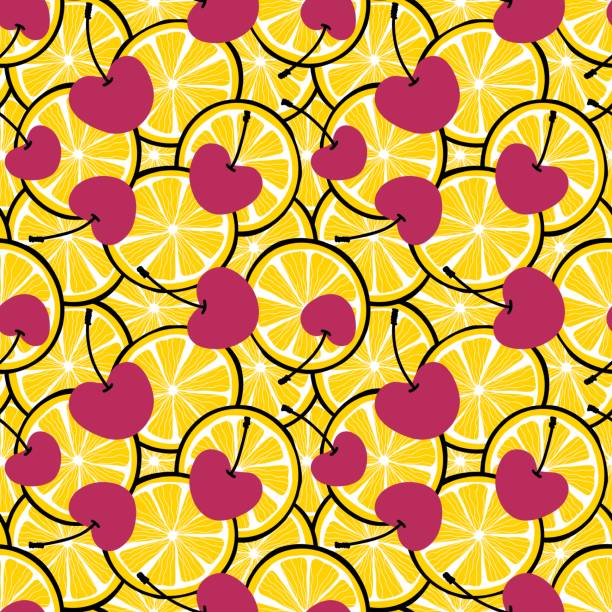 fruit  seamless pattern for fabrics and textiles and packaging - 4603 stock illustrations