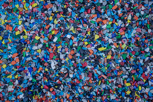 Colorful of plastic polymer granules for background.