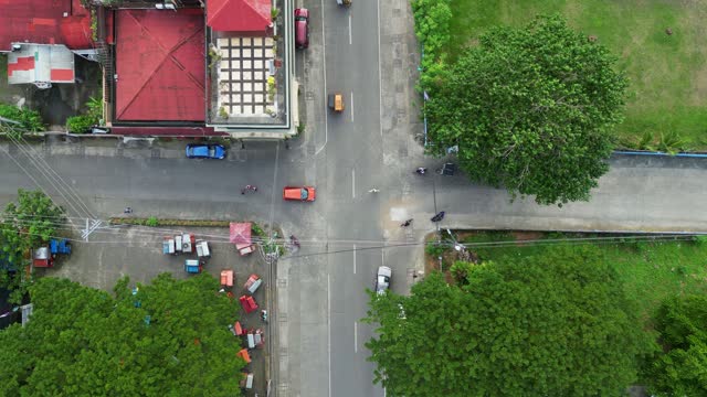 Downtown Traffic in Virac, Catanduanes Top Down View
