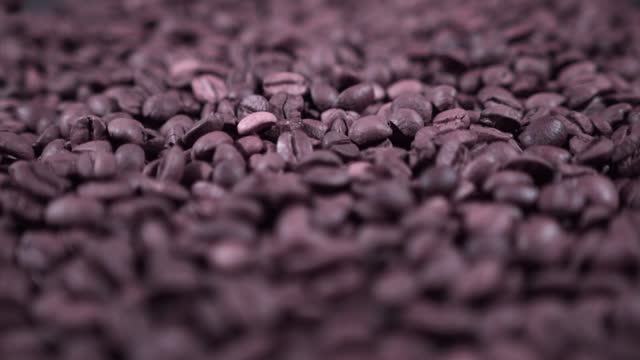 Coffee beans moving slow motion