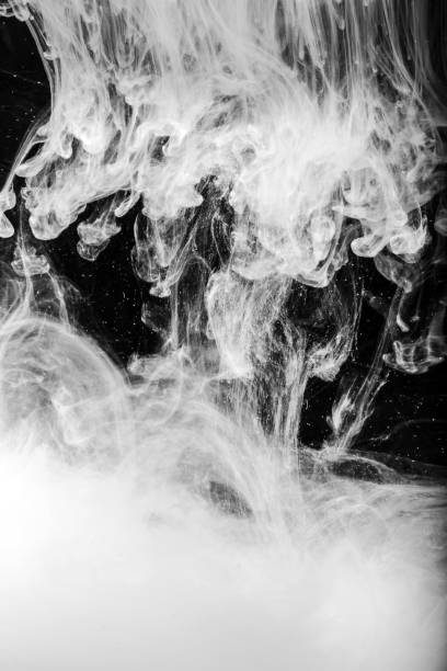 White ink in water, abstract background