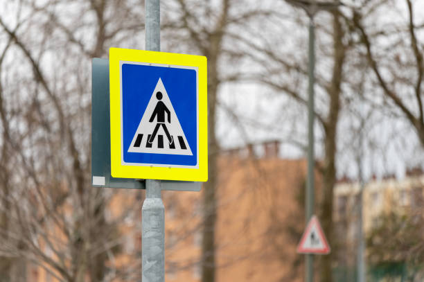 istock Pedestrian crossing traffic sign 2066061584