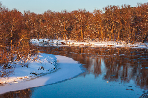 River Gauja near Cesis in winter