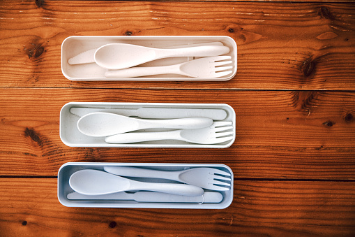 beautiful sterling cutlery collection on white background