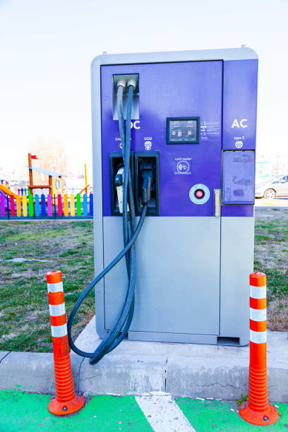 istock City electric vehicle refueling station. 2066189745