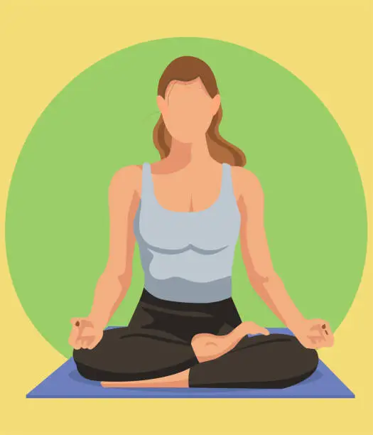 Vector illustration of girl in yoga