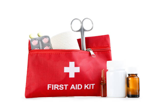 istock First aid kit with medical supplies isolated on white background 2066241841