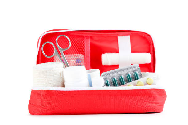 istock First aid kit with medical supplies isolated on white background 2066243939