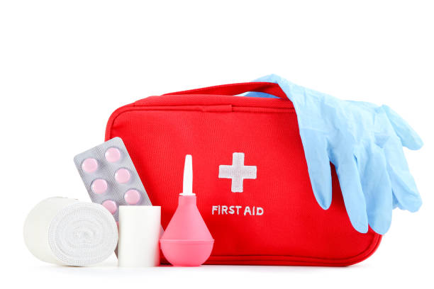 istock First aid kit with medical supplies isolated on white background 2066247620