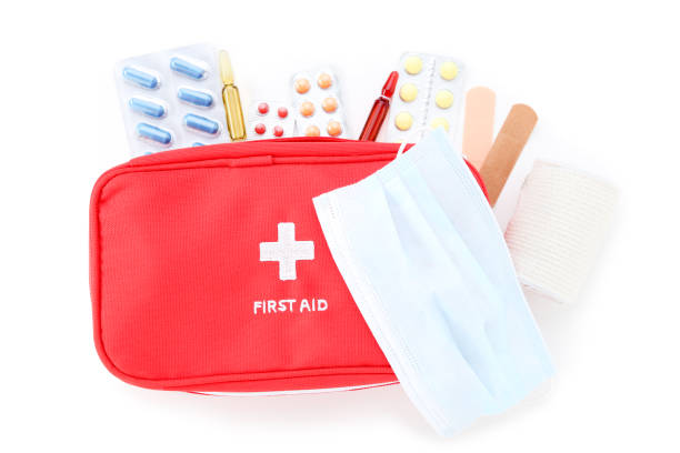 istock First aid kit with medical supplies isolated on white background 2066248157