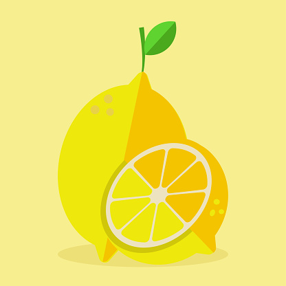 yellow lemon on a light yellow background