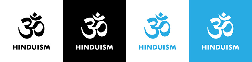 Om. Hinduism religions. Symbol of God, creation. Graphic design element.
