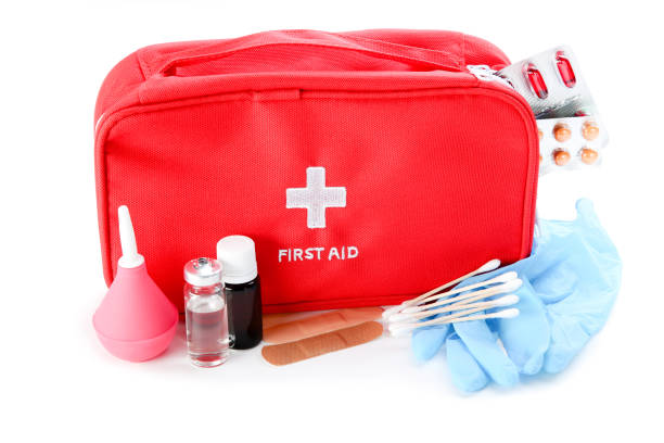 istock First aid kit with medical supplies isolated on white background 2066259295