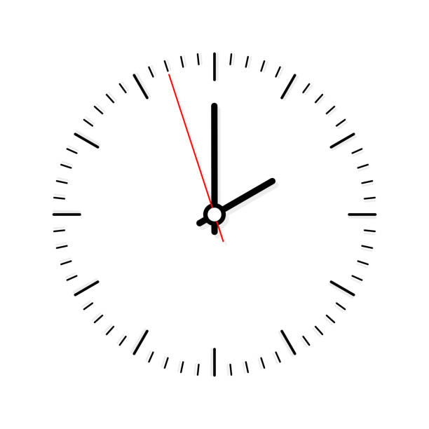 Classic Clock icon showing 02:00 or 14:00 on White background Classic Clock icon showing 02:00 or 14:00 on White background clock face stock illustrations