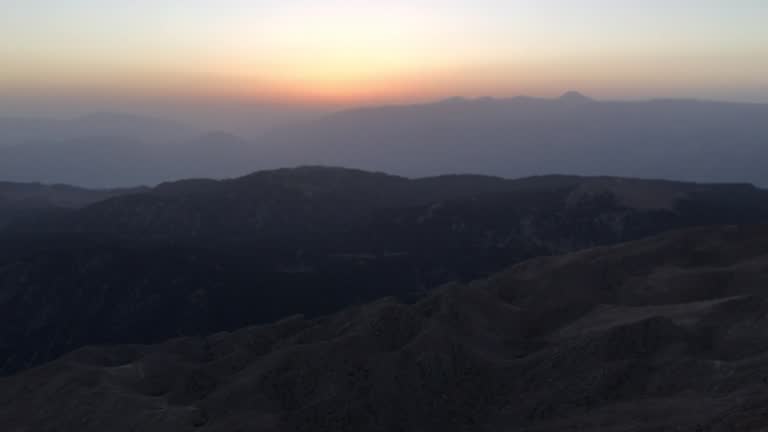 a view of the mountains and the sea coast from Mount Takhtala, sunset