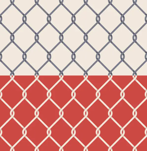 Vector illustration of Chain-link Fence Seamless Pattern Background