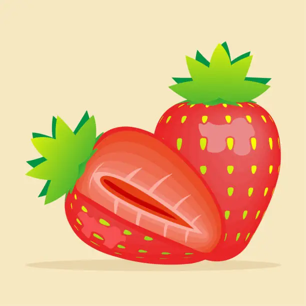 Vector illustration of red strawberries