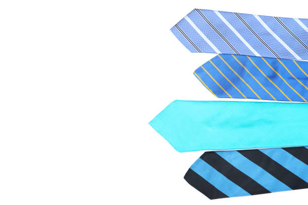 Colorful neckties on white background