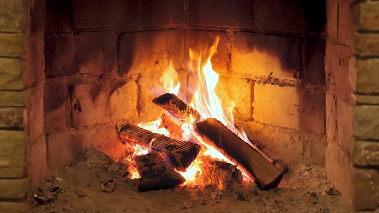 Old stone Fireplace Close up